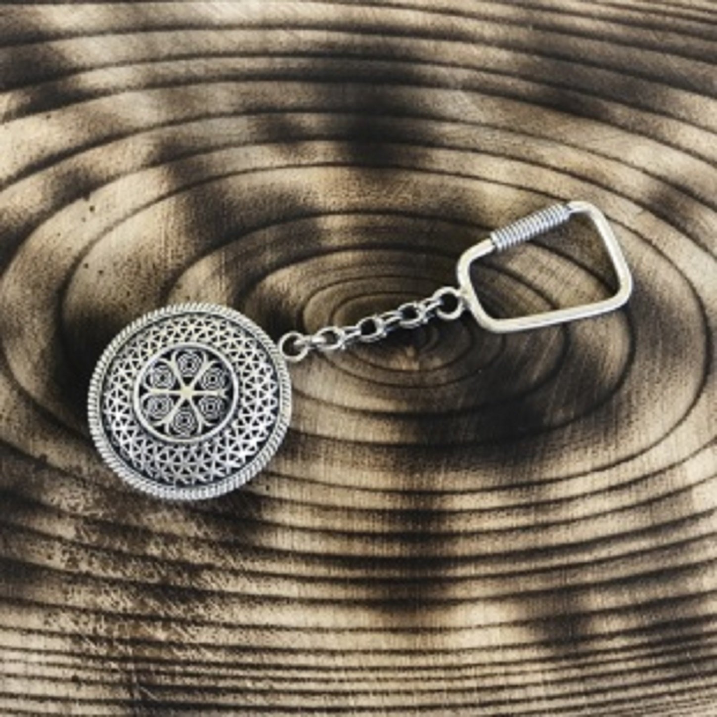 El İşi Telkari  Model 925 Ayar Gümüş Anahtarlık