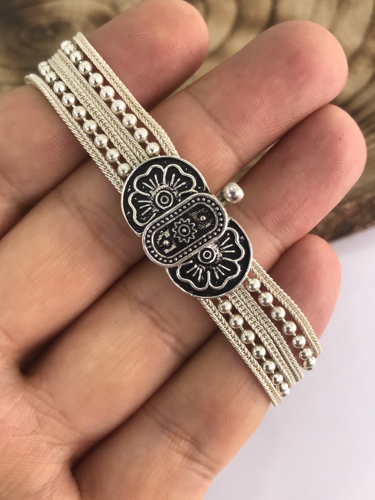 925 Ayar Gümüş Midyat Hasırı Bayan Gümüş Bileklik