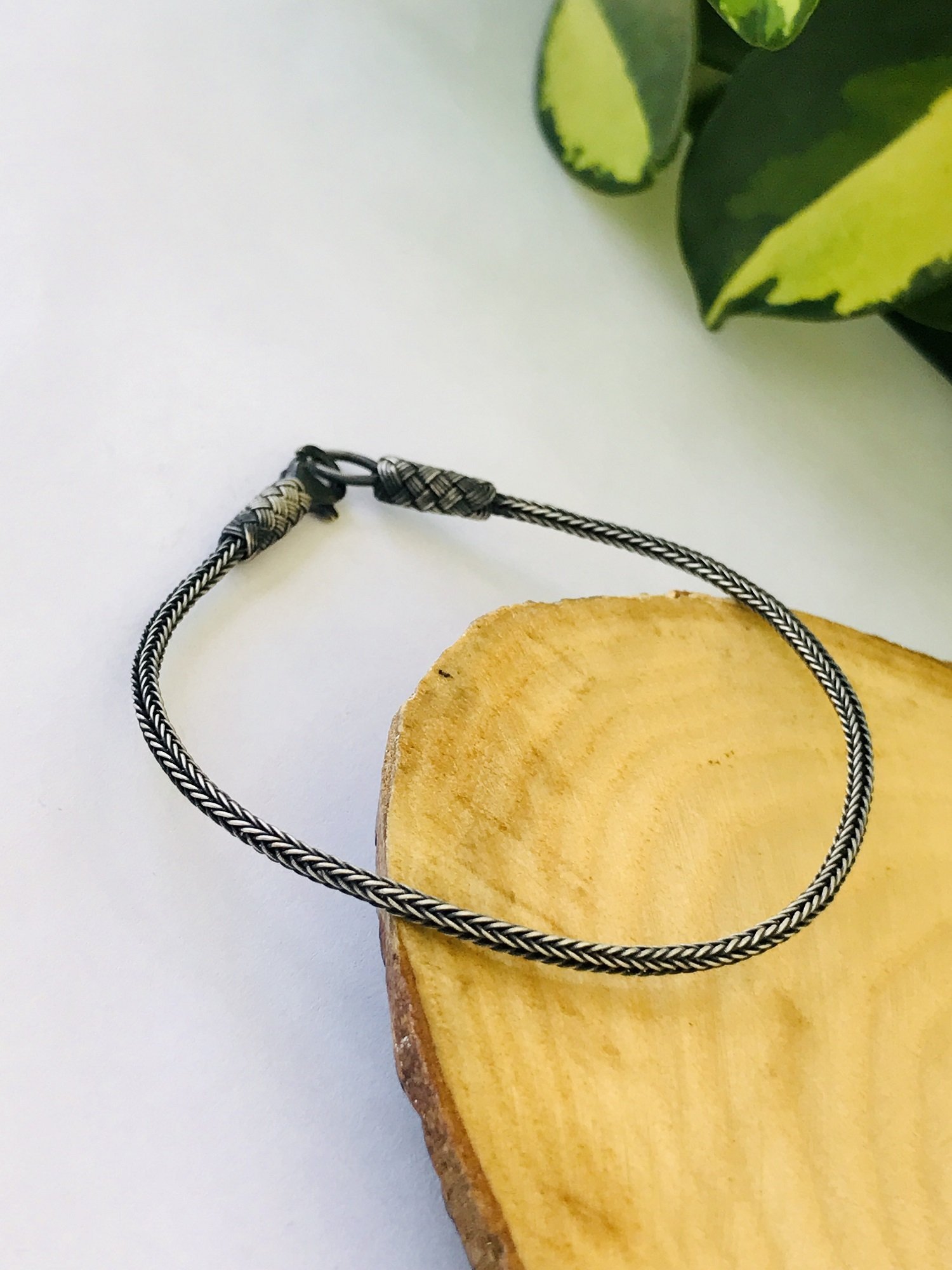 Sade Model 1000 Ayar Kazaziye Gümüş Unisex Bileklik