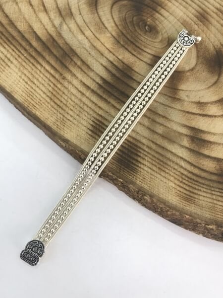 925 Ayar Gümüş Midyat Hasırı Bayan Gümüş Bileklik