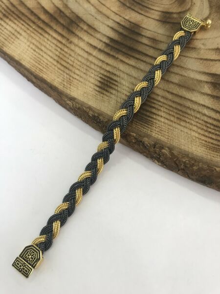 925 Ayar Gümüş Midyat Hasırı Bayan Gümüş Bileklik 16 cm