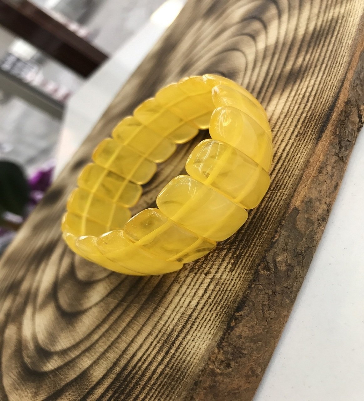 Rolex Model Beyrut Damlası Kehribar  Bileklik