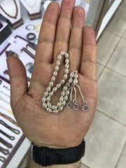 El İşi Telkâri  Model 925 Ayar Gümüş Kapsül Kesim Tesbih