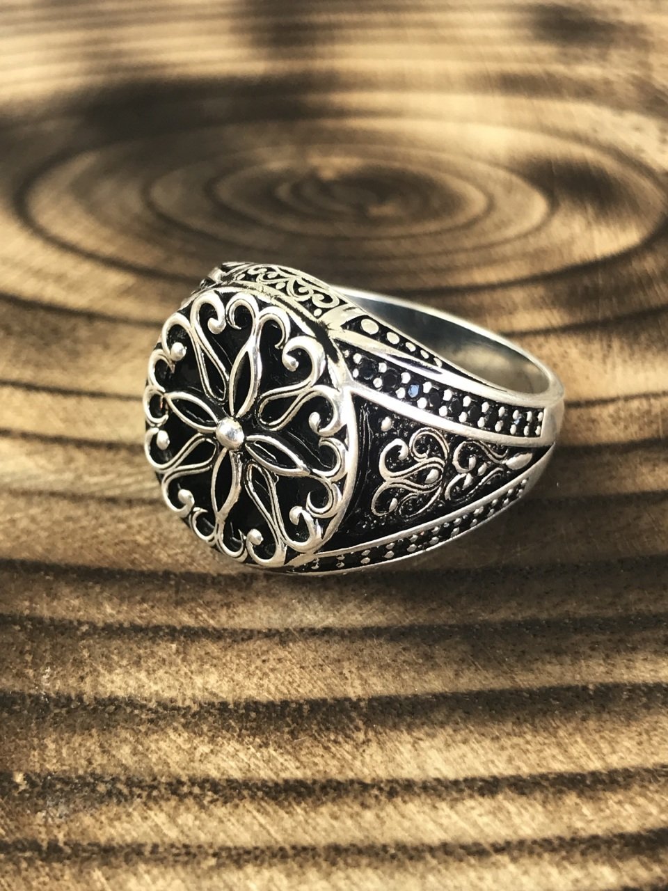 925 Ayar Gümüş Lotus Model Erkek Yüzük