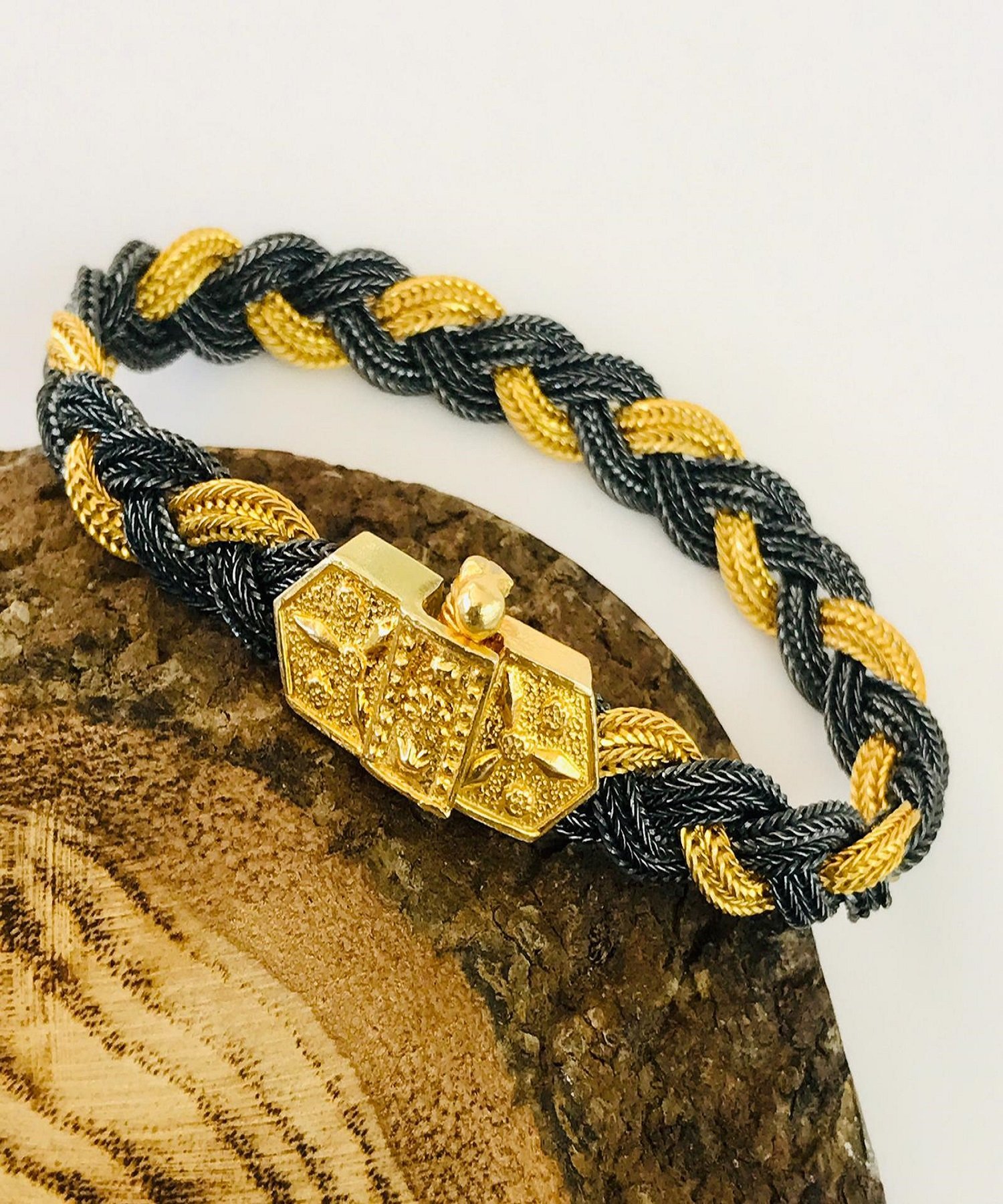 925 Ayar Gümüş Midyat Hasırı Örgü Model Gümüş Bileklik