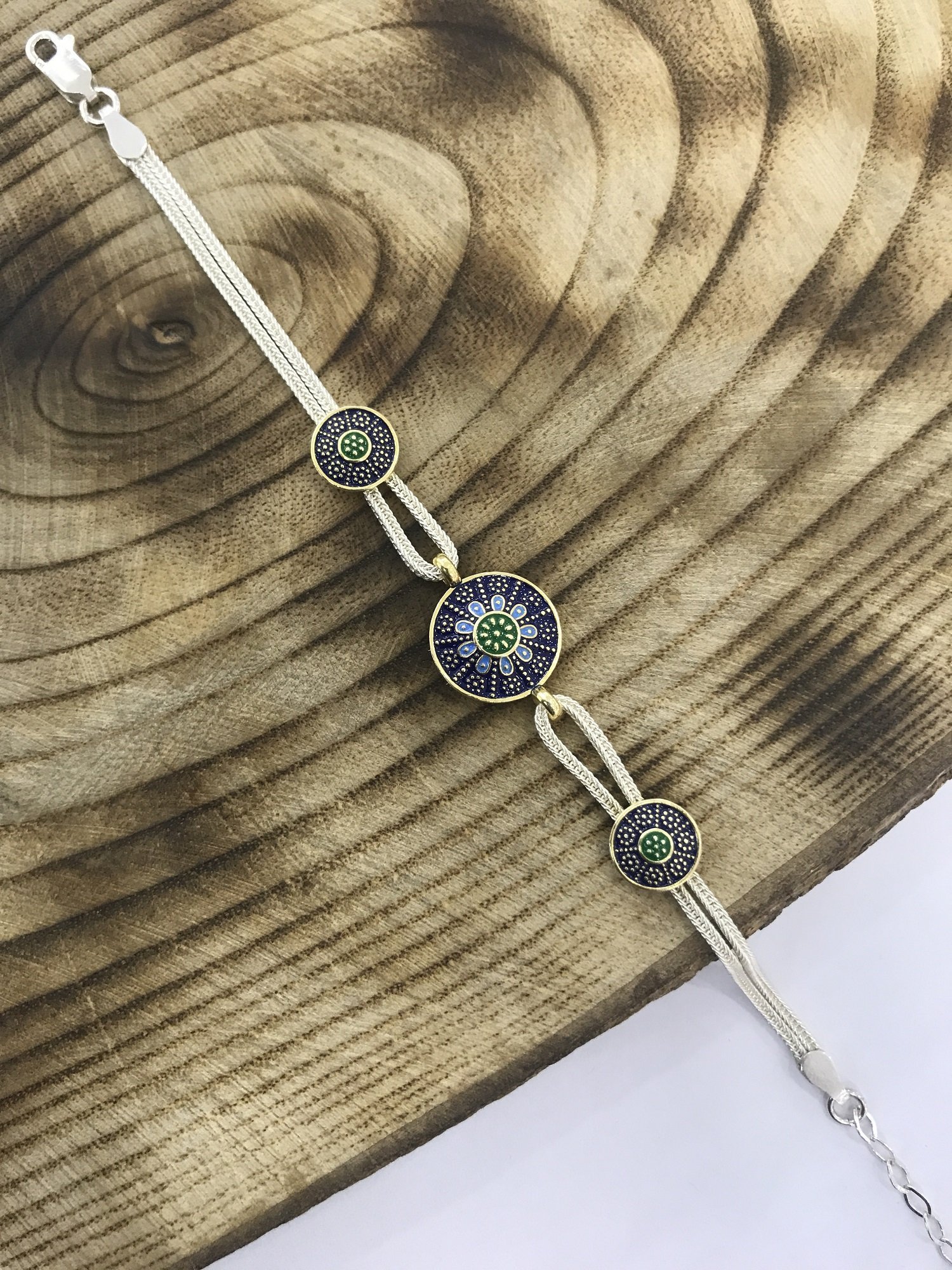 925 Ayar Gümüş Midyat Hasırı Bayan Gümüş Bileklik