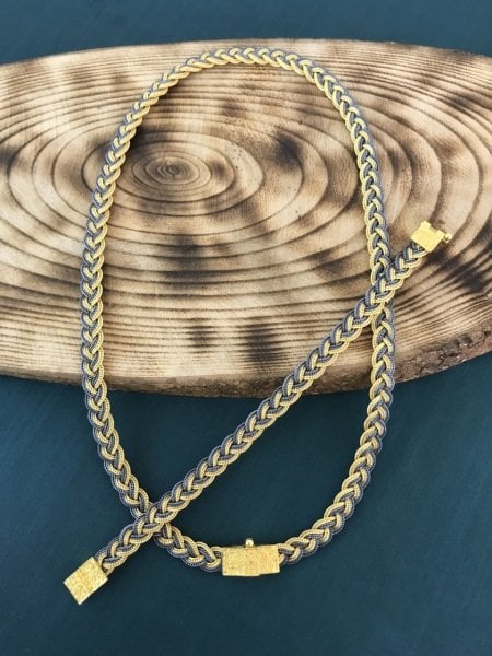 925 Ayar Gümüş  Örgü Model Midyat Hasırı Set