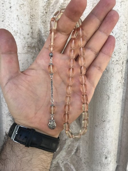 925 Ayar Saf Gümüş Orijinal Ateş Kehribar Tesbih