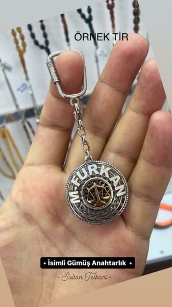 925 Ayar Gümüş Telkâri İşçilikli  Gümüş Anahtarlık