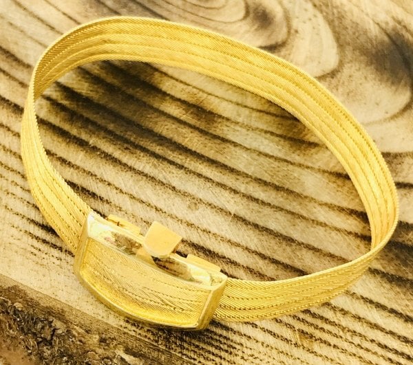 925 Ayar Gümüş Altın Yaldız Hasır Bileklik