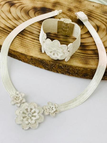 925 Ayar Gümüş Hasır Bayan Kolye