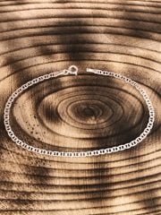 925 Ayar Gümüş 2 mm Barlı Zincir Bileklik