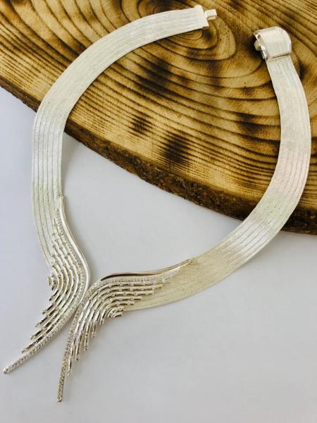 925 Ayar Gümüş Hasır Bayan Kolye