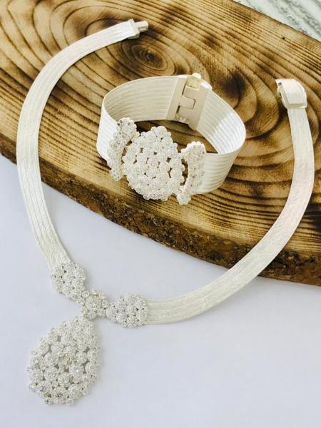 925 Ayar Gümüş Hasır Bayan Kolye