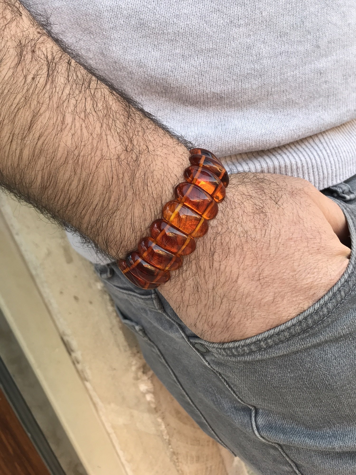 Hareli Beyrut Damlası Rolex Model Kehribar Bileklik
