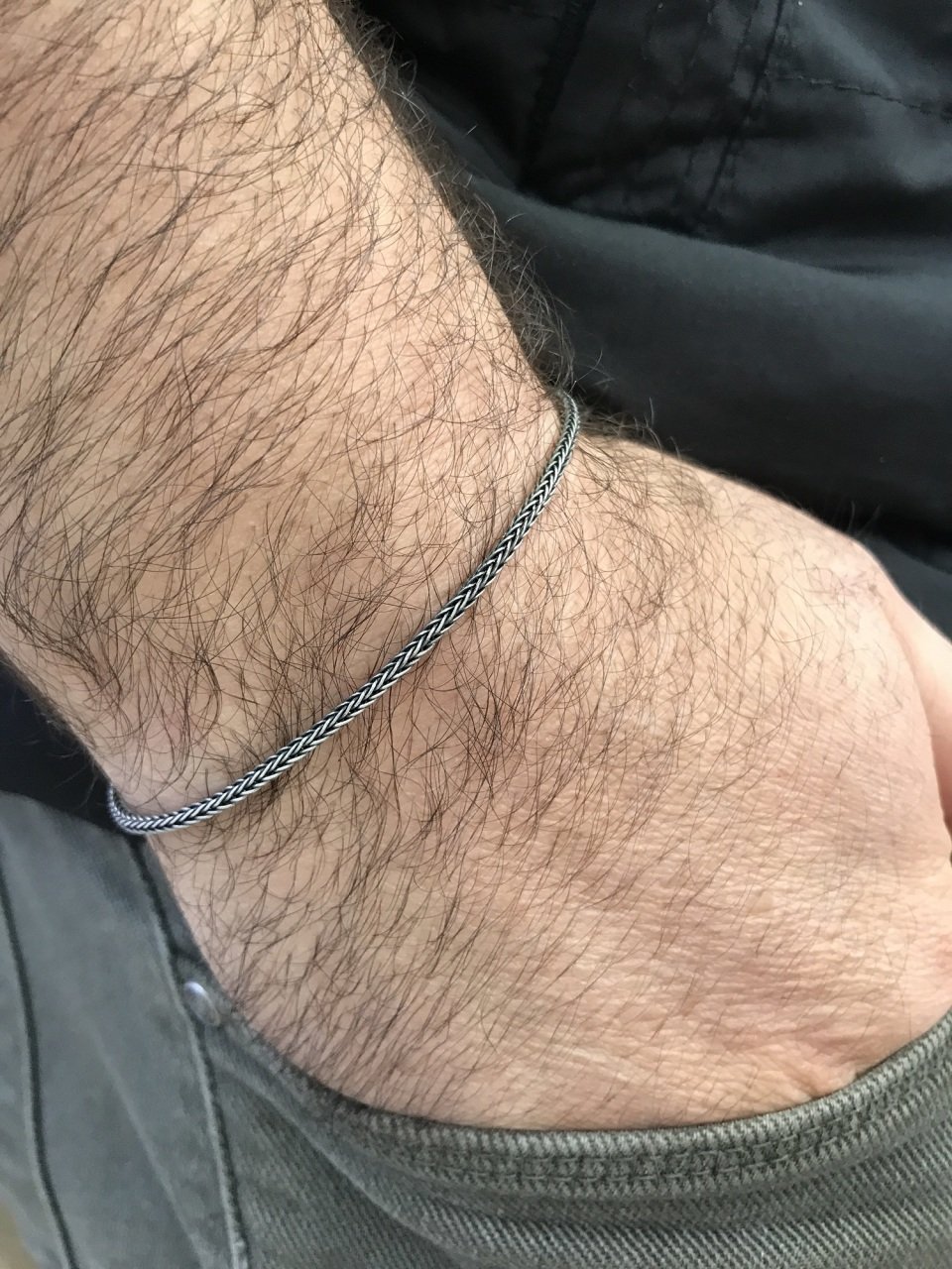 Sade Model 1000 Ayar Kazaziye Gümüş Unisex Bileklik