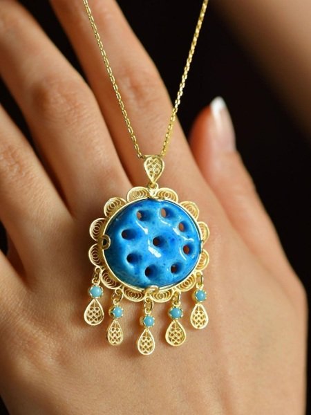 Midyat Dokuz Gözlü Süryani Nazarlık 925 Ayar Gümüş Kolye