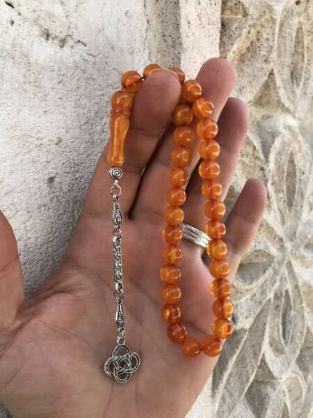 İran Bağası Küre Kesim Toz Kehribar Tesbih