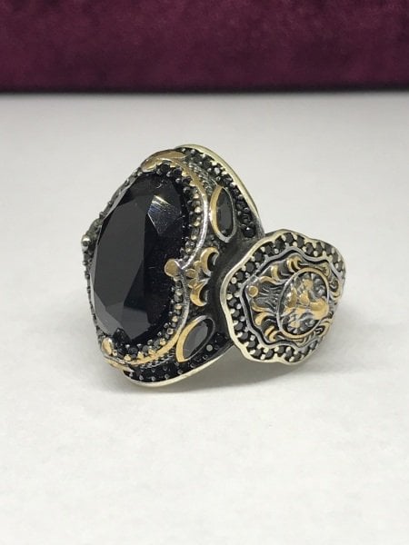 925 Ayar Gümüş Markazit İşleme Erkek Yüzük ST15