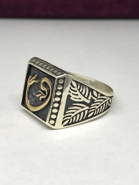 925 Ayar Gümüş Kalem İşçilikli Erkek Yüzük ST15